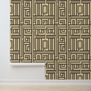 Papel Pintado Maze retro: Patrón geométrico Art Deco
