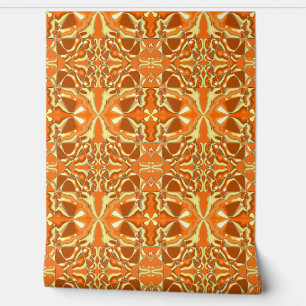 Papel Pintado Mazipoodles 3D Damask - Naranja quemado Brown