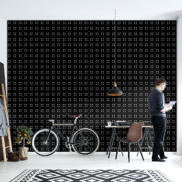 Papel Pintado Mazipoodles Cuatro Cuadrados - Blanco Negro