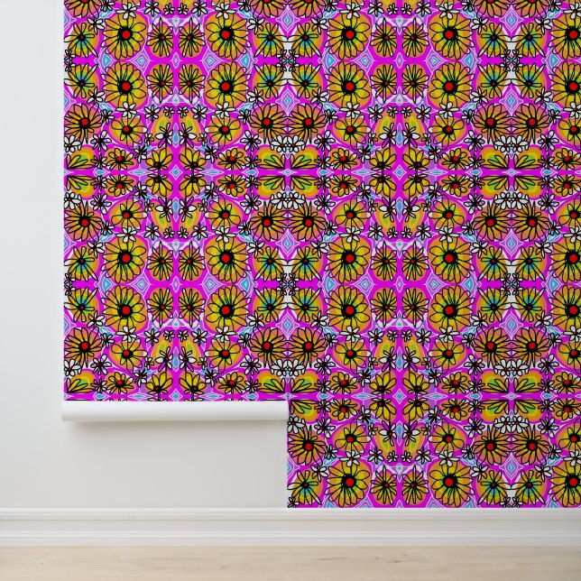 Papel Pintado Mazipoodles Love Flowers - Negro arcoiris (Solicitud)