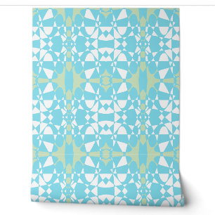 Papel Pintado Mazipoodles Star Square Resumen Check - Turquesa