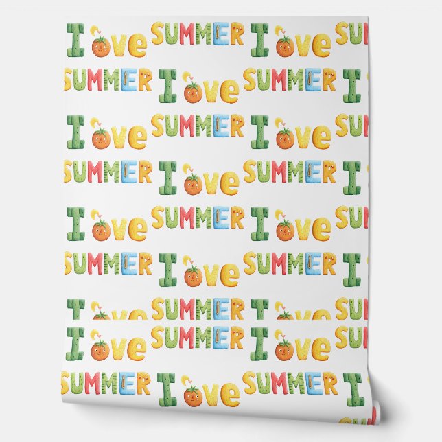 Papel Pintado Me encanta el texto de verano (Desenrollar)
