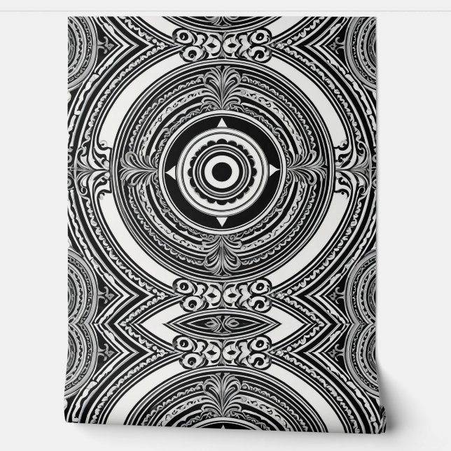 Papel Pintado Medallones monocromáticos (Desenrollar)