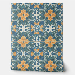 Papel Pintado Mediterranean Blue and Gold Pattern