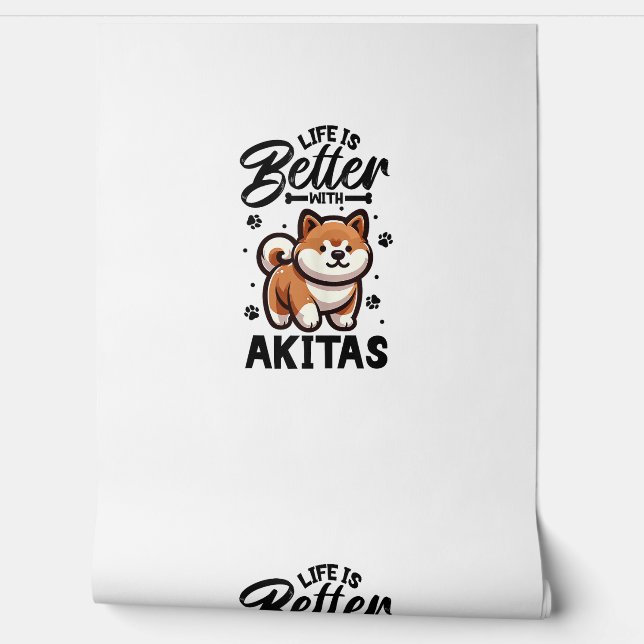 Papel Pintado Mejor vida con Akita (Desenrollar)