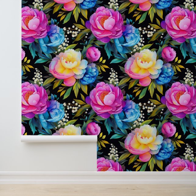 Papel Pintado Melaza de color brillante Peonies Bebés Respiració (Solicitud)