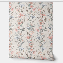 Papel Pintado Melaza suave y cadena de flor azul