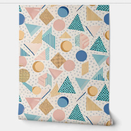 Papel Pintado Memphis Style Geometric Terrazzo Seamless Pattern