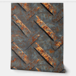 Papel Pintado Metal Gris Oxidado