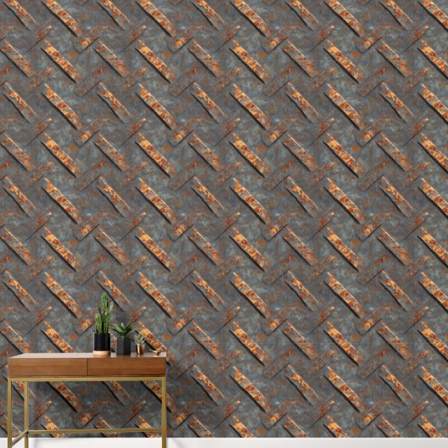 Papel Pintado Metal Gris Oxidado (Pasillo)