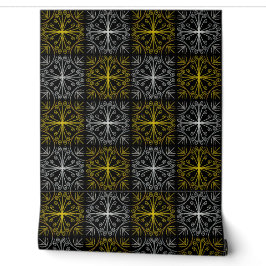 Papel Pintado Metallic flower tile abstract