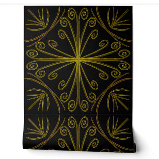 Papel Pintado Metallic flower tile abstract GOLD