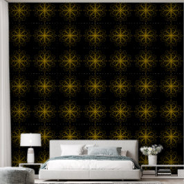 Papel Pintado Metallic flower tile gray background