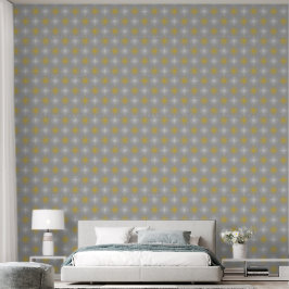 Papel Pintado Metallic flower tile gray background