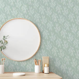Papel Pintado MIA Sage Green Flower Pattern Botanical Floral