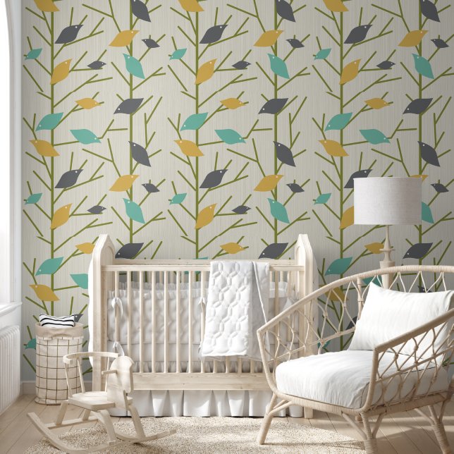 Papel Pintado Mid century modern Birdsong (Niños)