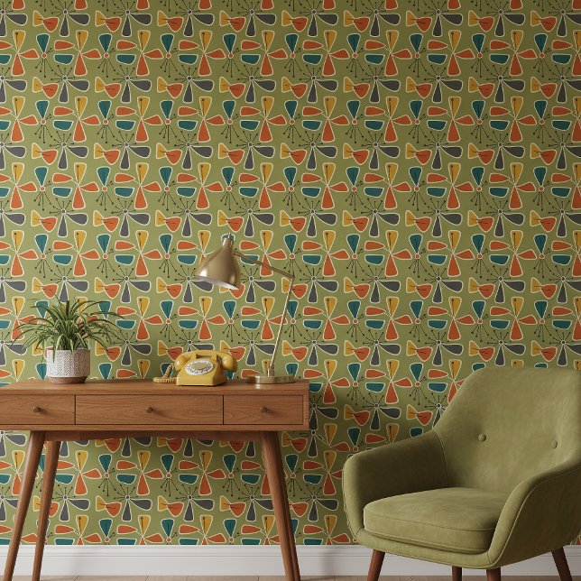 Papel Pintado Mid-Century Modern Pinwheel Abstract #10 Gr ID1224 (Subido por el creador)