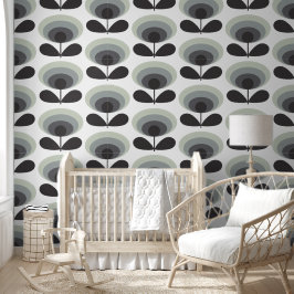 Papel Pintado Mid Century Scandinavian Modern Retro Flower Bloom