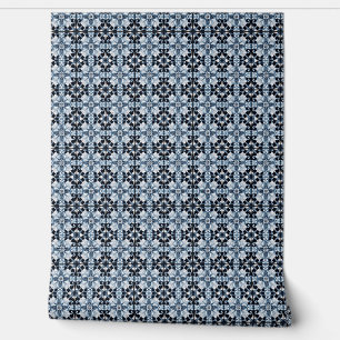 Papel Pintado Mini de Bloom Regal Escarcha - Azul, Blanco, Negro