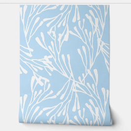 Papel Pintado Minimal Coastal Coral Silhouette Cornflower Blue