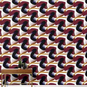 Papel Pintado Minimalismo geométrico moderno en Siena quemada