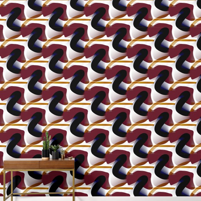 Papel Pintado Minimalismo geométrico moderno en Siena quemada (Pasillo)