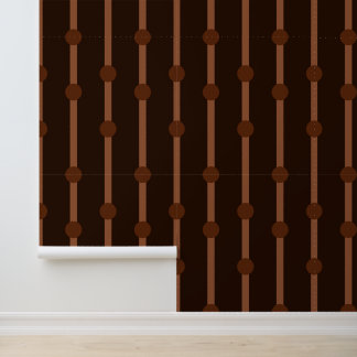 Papel Pintado Minimalista marrón geométrico puntos y rayas