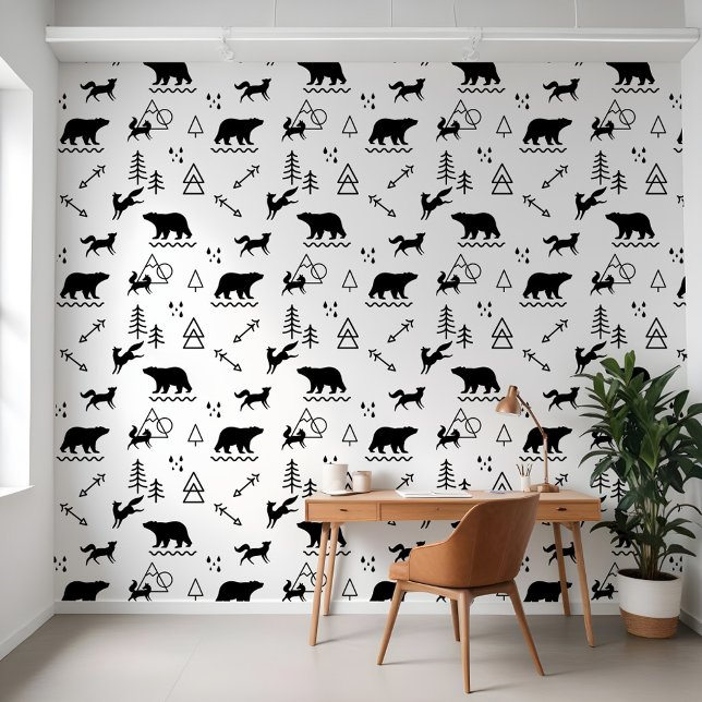 Papel Pintado Mínimo al aire libre de animales forestales salvaj (Minimal Outdoor Wilderness Forest Forest Animals Wallpaper
)