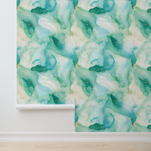 Papel Pintado Mint Gold Abstract Mermaid