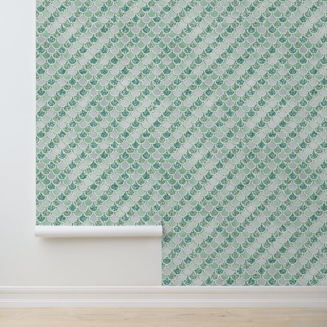 Papel Pintado Mint Purpurina Mermaid (Solicitud)
