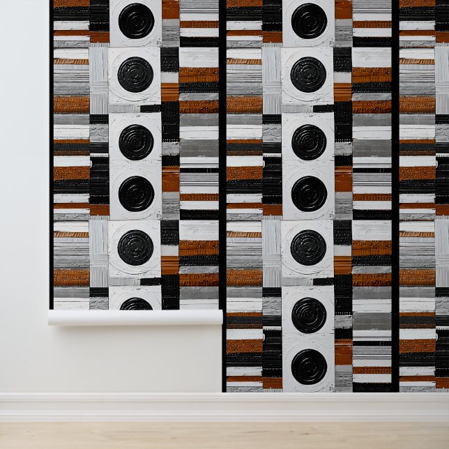 Papel Pintado Mixed Media Grid Stripe No. 1 (Solicitud)