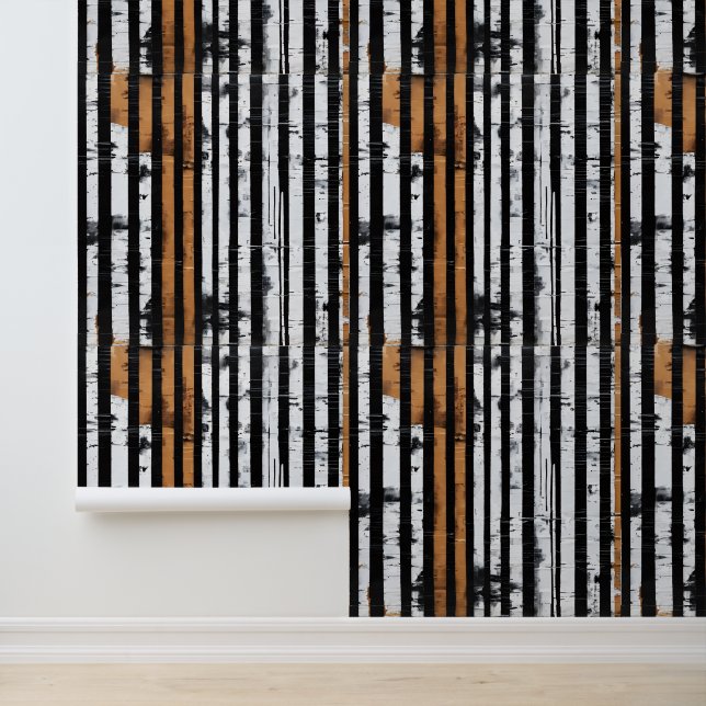 Papel Pintado Mixed Media Grid Stripe No. 2 (Solicitud)