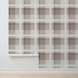 Papel Pintado Mocha Brown Moroccan buffalo plaid check 