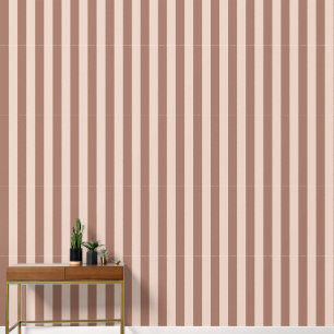 Papel Pintado Mocha marrón moderna franjas de estrechos blancos 