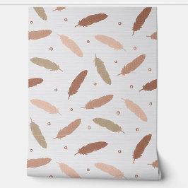 Papel Pintado Mocha Mousse Feathers