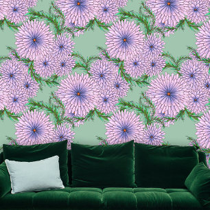 Papel Pintado Moda bohemia Lavanda blanda Flores de lámina en la