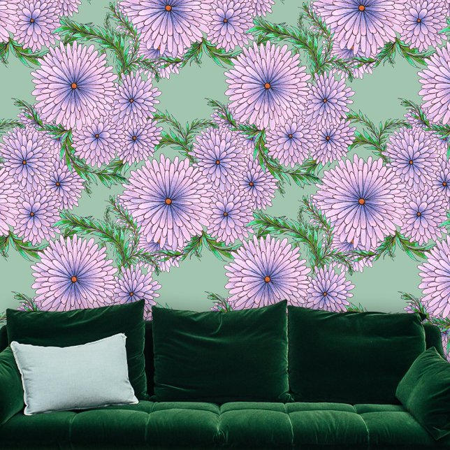 Papel Pintado Moda bohemia Lavanda blanda Flores de lámina en la (Subido por el creador)