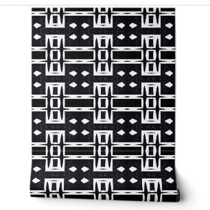 Papel Pintado Moda clásica Deco geométrico negro y blanco modern