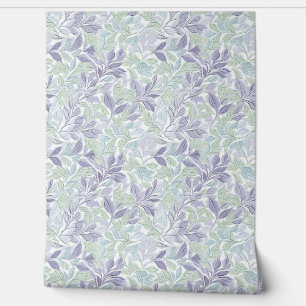 Papel Pintado Moda de hojas blandas de color pastel violeta y ve