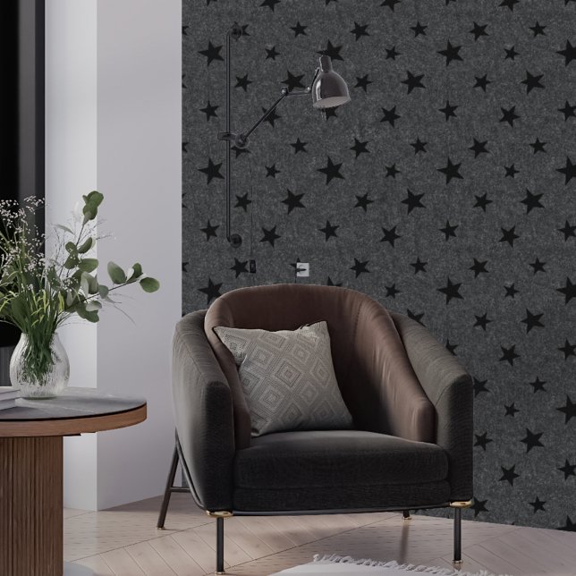 Papel Pintado Moda elegante moderna Patrón estrella negra (Subido por el creador)