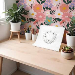 Papel Pintado Moda Girly Bold Patrón Botánico Floral