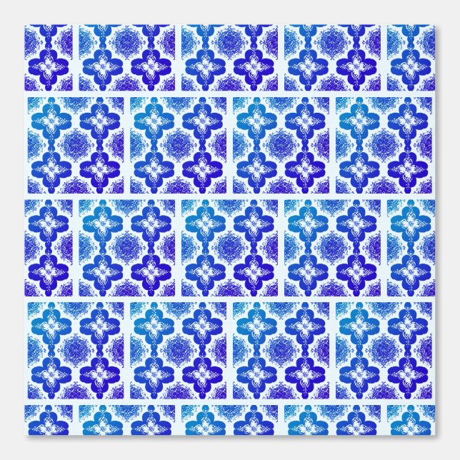 Papel Pintado Moda retro azul vibrante Bonito estética con estét (Anverso)