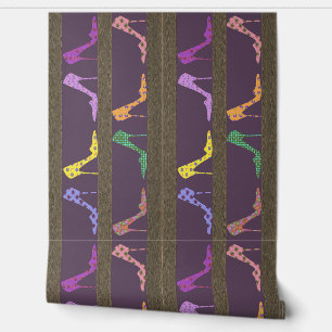 Papel Pintado Moda Shoe Shelves Fondo de escritorio borde LW púr