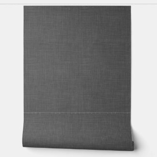 Papel Pintado Modern Dark Charcoal Linen Look Texture