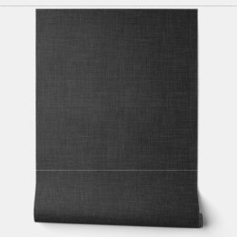 Papel Pintado Modern Dark Moody Charcoal Linen Look Texture
