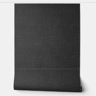 Papel Pintado Modern Dark Moody Charcoal Linen Look Texture