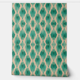 Papel Pintado Modern Ikat Teal & Beige Wallpaper | Organic Boho