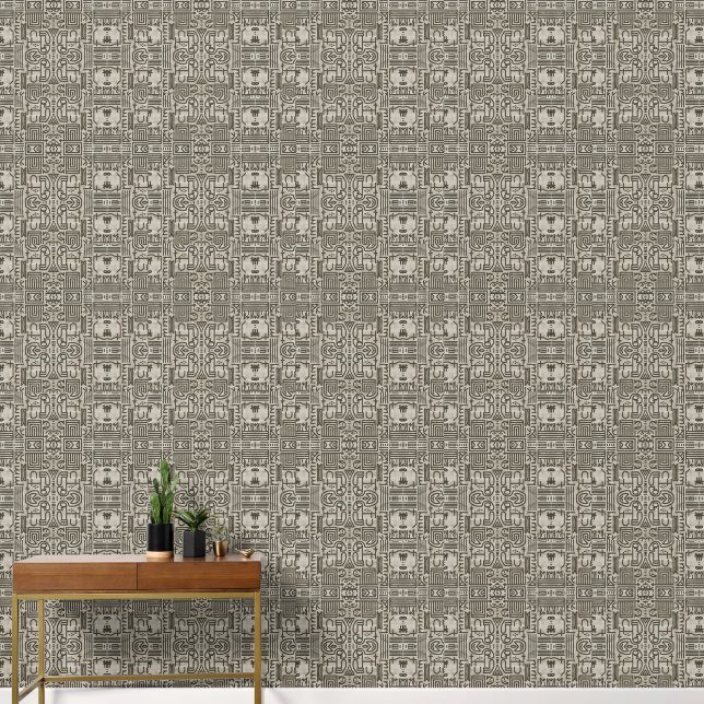 Papel Pintado Modern Labyrinth (hieroglyphic + sand) Luxury (Pasillo)