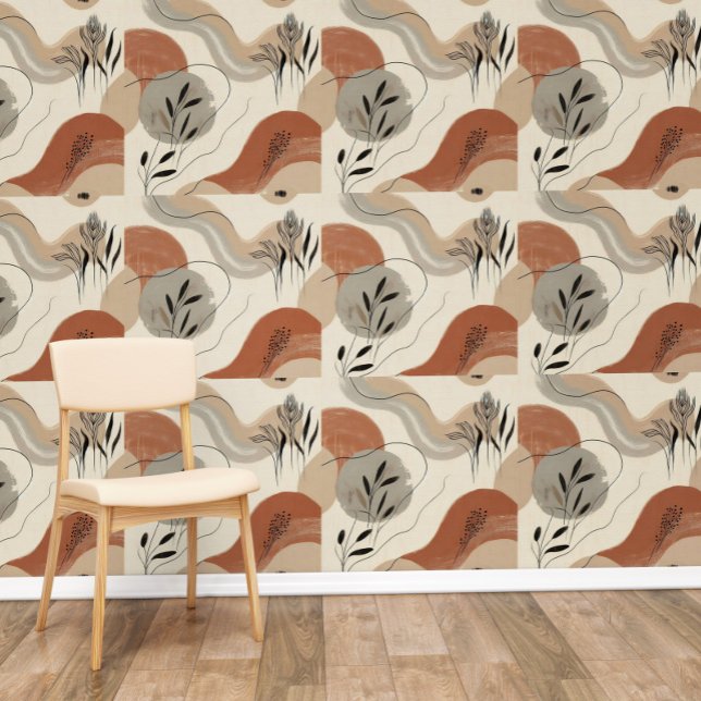 Papel Pintado Modern Minimalist Organic Abstract Shapes Pattern (Subido por el creador)