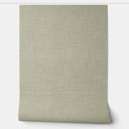 Papel Pintado Modern Muted Olive Home Office Linen Look Texture
